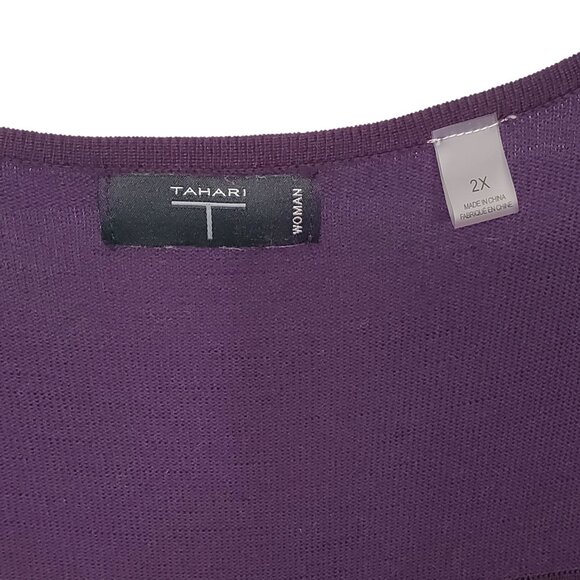 Tahari Woman 2X Top Light Knit Tunic Stretch Rayon Blend Casual Chic Minimalist - Picture 9 of 12